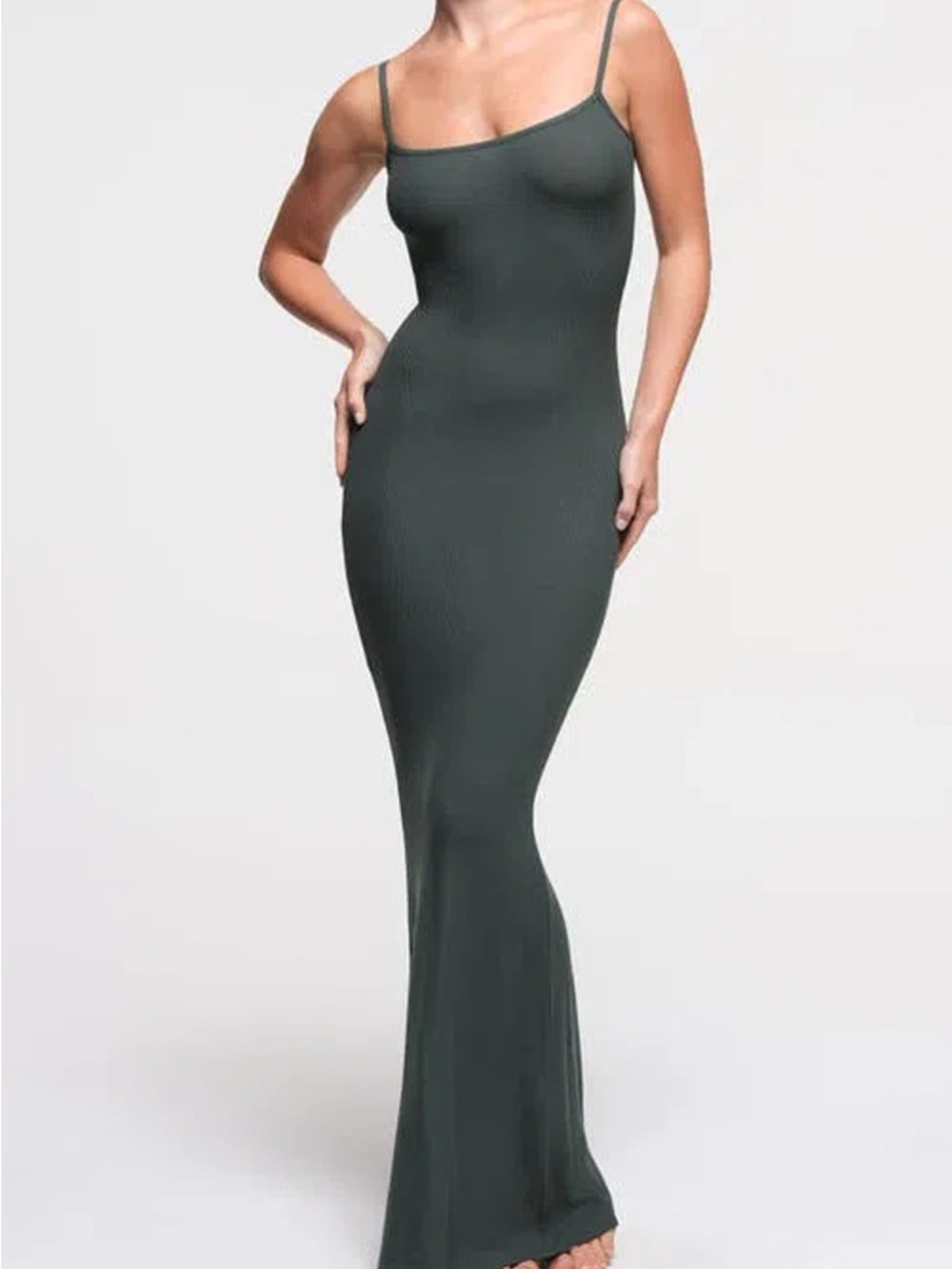 SKIMS Soft Lounge Long Slip Dress in Cypress